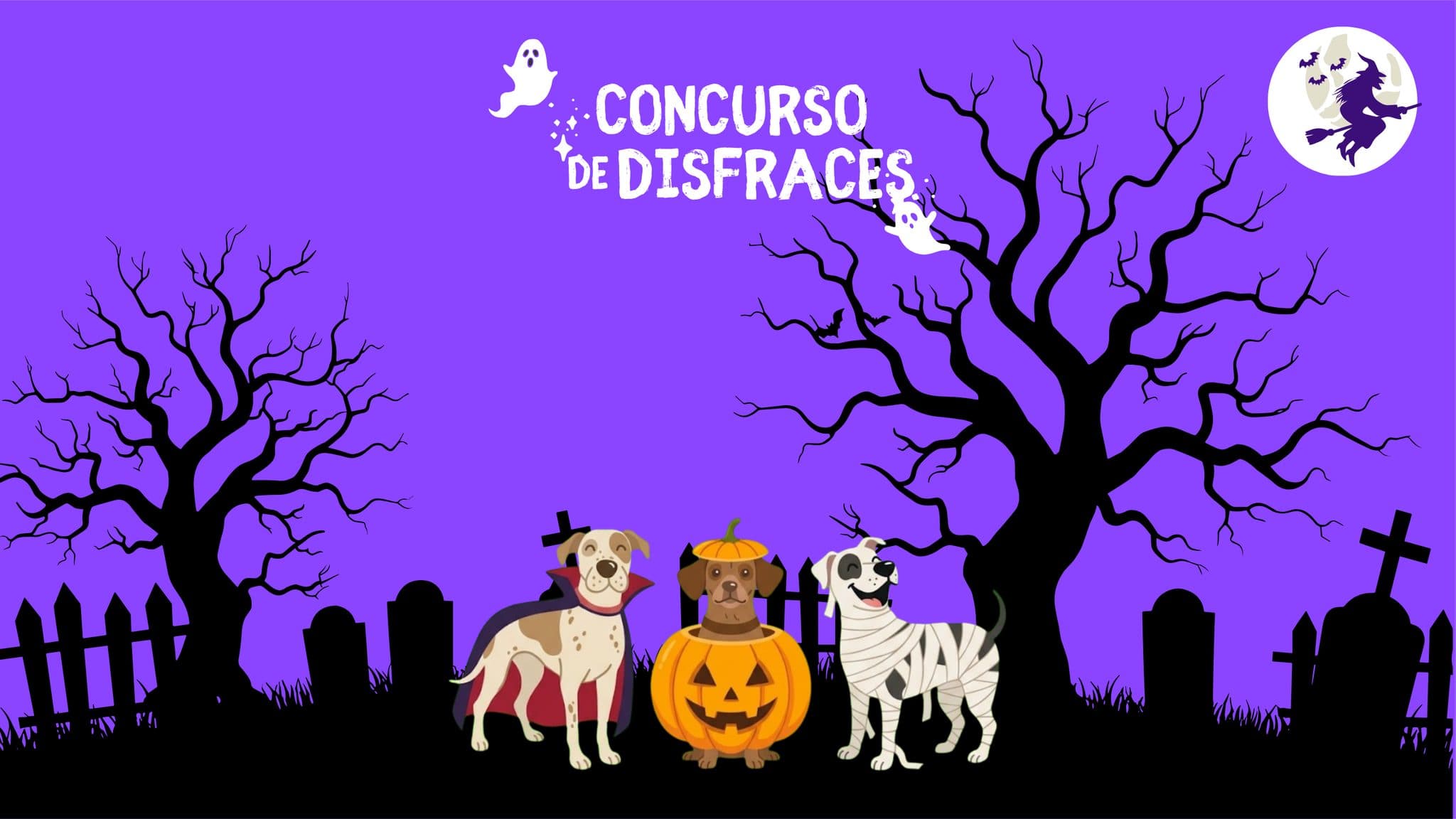 Concurso de disfraces Perromenal: perritos disfrazados de vampiro, calabaza y momia